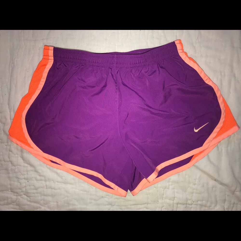Purple and orange Nike Dry Fit Shorts